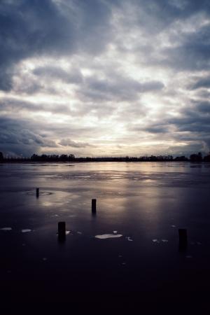 云彩, 感冒, 乌云, 结冰的湖面, 冰, 湖, 景观