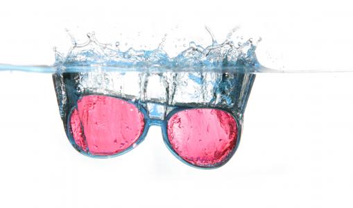 眼镜, 水, 喷雾, 水表面, 跳水, 打击, 溢出