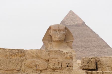 埃及, 狮身人面像, 金字塔, 老, 历史, 埃及, 开罗
