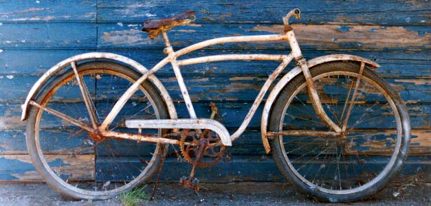 自行车, 老, 自行车, 年份, 垃圾摇滚