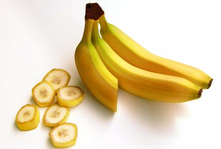 两个, 一个, 切成薄片, 巴南区, 香蕉, 水果, 碳水化合物
