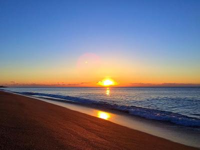 黎明, 太阳, 海滩, 沙子, 美, 海