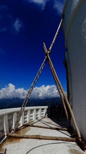 头, 竹, 构造, 舍利塔, 尼泊尔, pokora, 脚手架