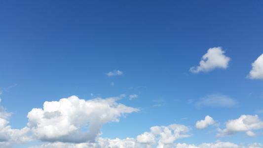 云彩, 蓝蓝的天空, 夏季, 一节, 天空, 蓝色, 白色