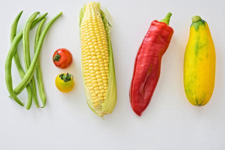 豆子, 玉米, 新鲜, 健康烹饪, 有机食品, 辣椒, 西红柿