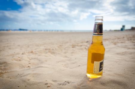 啤酒, 海滩, 沙子, 度假, 假日, 岛屿, 瓶