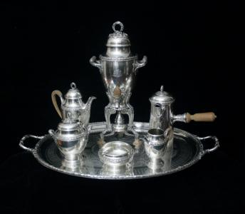 纯银茶具, 纯银烛台, 复古化妆台, 杯