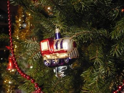 圣诞树, 装饰品, 饰品, 玻璃, 蒸汽机车, 关闭, 假日