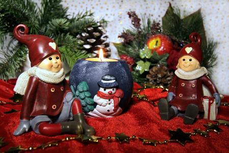 静物, 小矮人, 坐, 圣诞蜡烛, 圣诞节, 装饰, 庆祝活动