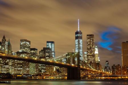 桥梁, 布鲁克林大桥, 建筑, 城市, 城市的灯光, 城市景观, 灯