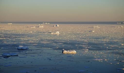 格陵兰岛, mer de 蜜饯, 北极圈内, 冰, 冰山