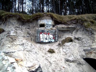 沙丘, 景观, 沙坑, 老, graffity, 在波罗的海