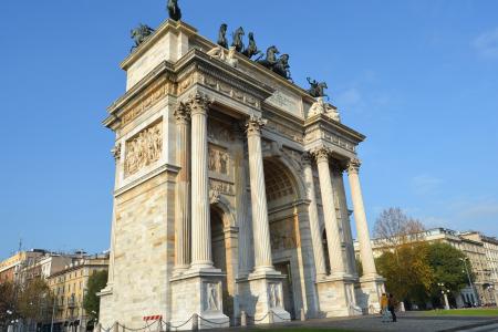 意大利, 米兰, 森公园, 凯旋之, 和平之拱, 城市, 拿破仑