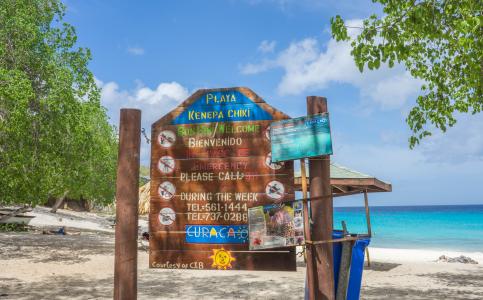 库拉索岛, 标志, 海滩, 旅行, 旅游, 加勒比海, 颜色