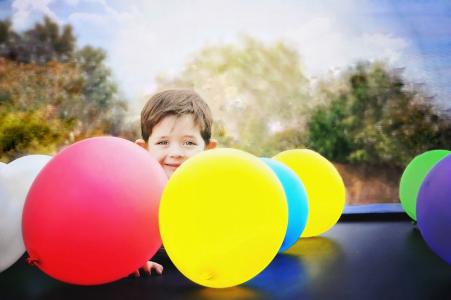气球, 男孩, 庆祝活动, 儿童, 颜色, 乐趣, 童年