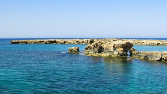 塞浦路斯, protaras, 岩层, 海岸, 岩质海岸, 海, 岛屿