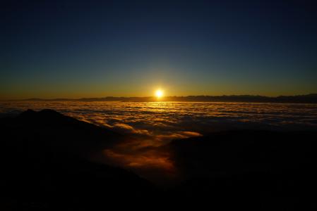 日出, 塞尔瓦海洋, 云彩, 海雾的, 雾灯, 星云发光, 云盖