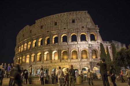 罗马, 古罗马圆形竞技场, 建筑, 晚上, 建设, 光, 体育馆