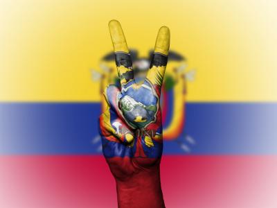厄瓜多尔, 和平, 手, 国家, 背景, 旗帜, 颜色