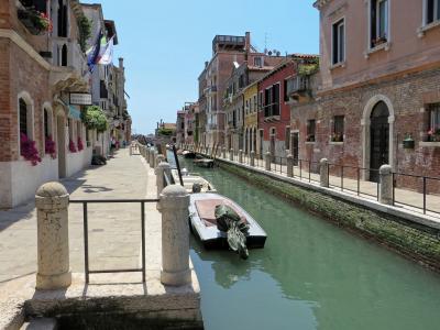 意大利, 威尼斯, 通道, 码头, 小船, 旅行, 旅游