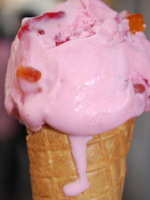 冰激淋, 冰, 草莓, 软糖, 锥, 冰激淋, 甜点