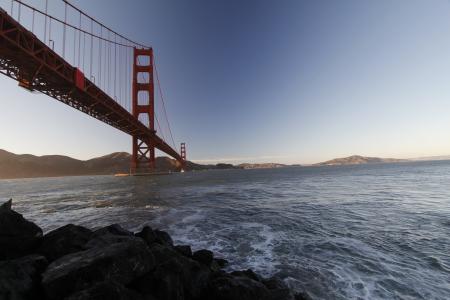 桥梁, 加利福尼亚州, 基础设施, 具有里程碑意义, 海洋, 河, 岩石