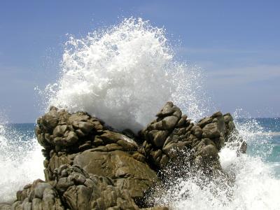 海, 波, 岩石, 墨西哥, 海, 自然, 水