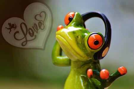 爱, 情人节那天, 构成, 心, 有趣, 青蛙, 动物