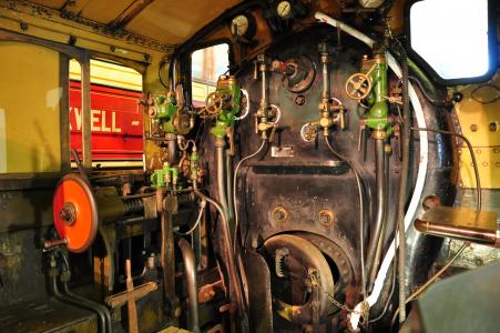 蒸汽机车, 机车, 的内部, 历史, 铁路