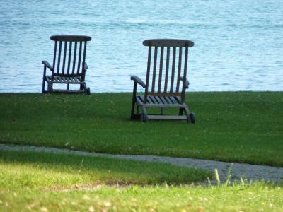 甲板上的椅子, 湖, 水, 假日, 假期
