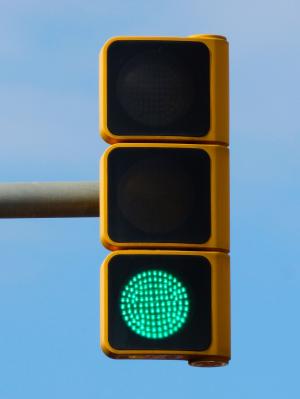 绿色交通灯, 通过, 符号, 隐喻