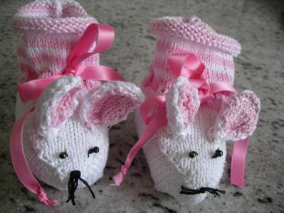 婴儿鞋, 第一出生鞋, 针织自制袜子小鼠