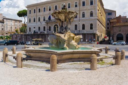 同喷泉, 喷泉, 雕塑, 巴尔贝里尼广场, 罗马, 意大利, 大剧院