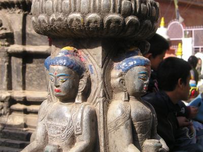 尼泊尔, 数字, 雕像, 老, 寺, 佛教