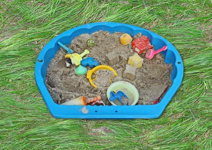 buddelkiste, 沙坑, 沙子, 玩具, 操场上, 儿童, 塑料