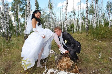 婚礼, 漫步, 我们结婚了, 自然, 新娘, 婚纱礼服, 妻子