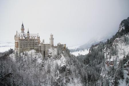 新天鹅堡, 德国, 城堡, 巴伐利亚, 景观, 旅游, 宫