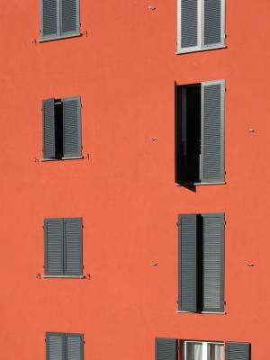 windows, 百叶窗, 墙上, 瑞士, 欧洲, 立面, 建筑