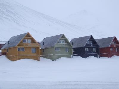 房屋, 颜色, 挪威, 雪, 冬天, 房子, 山