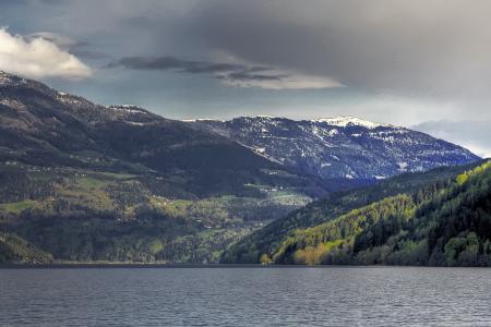 湖, 高山, 山脉, 景观, 自然, 田园, 奥地利