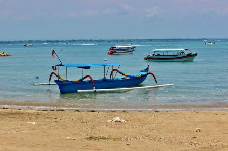 巴厘岛, 小船, 印度尼西亚语, 印度尼西亚, 海滩, 蓝色, 沙子