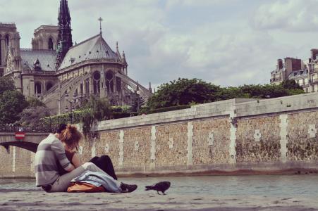 爱, 夫妇, 巴黎, 浪漫, 人, 快乐, 浪漫