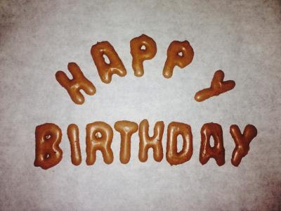 生日, 字母, 祝贺, 棕色, 蛋糕, 烘烤, 美味