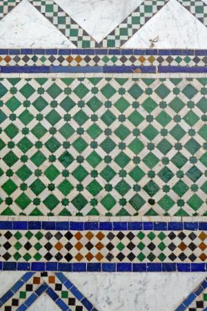 巴伊亚, 万国宫, 宫, 马拉喀什, 瓷砖, 蓝色, 绿色