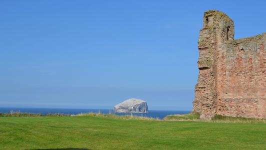 苏格兰, 坦特伦, 低音的岩石, 历史, 城堡, 堡垒, 英国