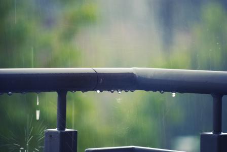 栏杆, 金属, 栏杆, 雨, 水, 湿法, 自然