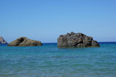 伊维萨岛, 岛屿, 海, 石头, 启动, 岩石, 水