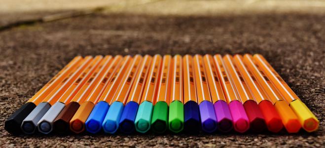 钢笔, 彩色铅笔, 彩色的铅笔, 颜色, 多彩, 绘制, 蜡笔