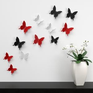 蝴蝶, 墙上, 装饰, 颜色, 纸饰, 多彩, 快乐
