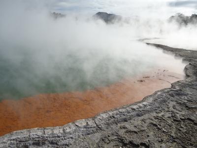 热水, 伟邻-氨化, 火山的湖, 香槟池, 新西兰, 砷, 锑